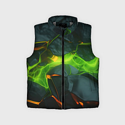 Детский жилет Неоновая яркая геометрическая абстракция со светом, цвет: 3D-светло-серый