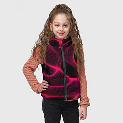 Детский жилет Неоновая яркая геометрическая абстракция со светом, цвет: 3D-светло-серый — фото 2
