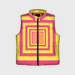 Детский жилет Желтые квадраты трансформация, цвет: 3D-красный