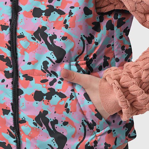 Детский жилет Неоновый пиксельный камуфляжный паттерн / 3D-Черный – фото 5