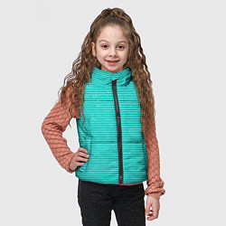 Детский жилет Ментоловый текстурированный в полоску, цвет: 3D-черный — фото 2