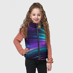 Детский жилет Неоновые лучи на фиолетовом фоне, цвет: 3D-черный — фото 2