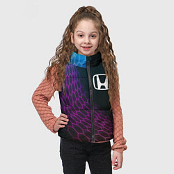 Детский жилет Honda neon hexagon, цвет: 3D-черный — фото 2