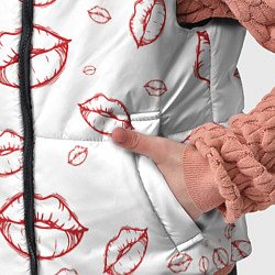 Детский жилет Паттерн красные губы на белом - lips classic, цвет: 3D-черный — фото 2