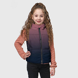 Детский жилет Градиент тёмный розовый в синий, цвет: 3D-черный — фото 2
