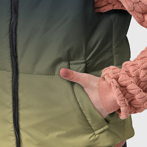 Детский жилет Градиент тёмно-синий в оливковый / 3D-Светло-серый – фото 5