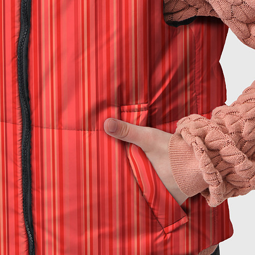 Детский жилет Полосатый красно-розовый / 3D-Светло-серый – фото 5