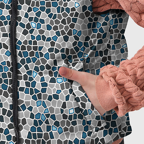 Детский жилет Паттерн мозаика серый с голубым / 3D-Светло-серый – фото 5