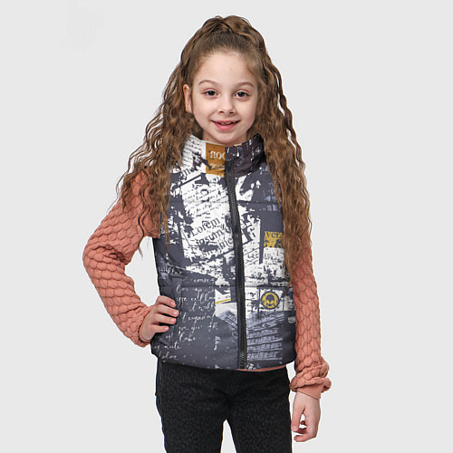 Детский жилет Газетная страничка / 3D-Красный – фото 3