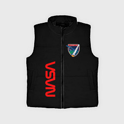 Детский жилет Nasa space logo steel, цвет: 3D-черный