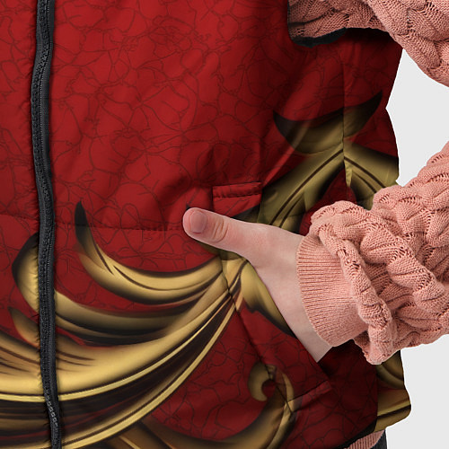 Детский жилет Классический золотой узор на красном бархате / 3D-Светло-серый – фото 5