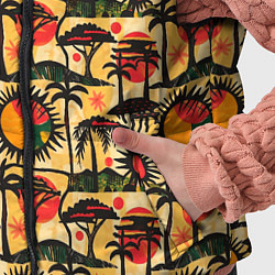 Детский жилет Африка солнце пальмы, цвет: 3D-светло-серый — фото 2