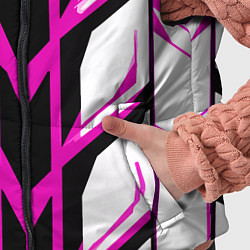 Детский жилет Чёрно-розовые полосы на белом фоне, цвет: 3D-красный — фото 2