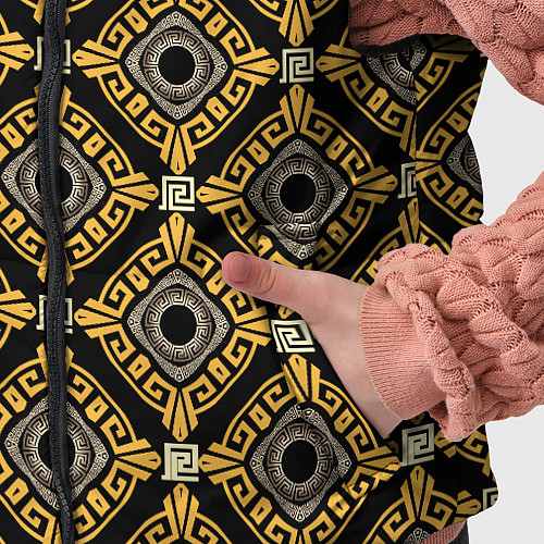 Детский жилет Греческий орнамент меандр / 3D-Черный – фото 5