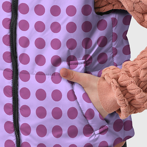 Детский жилет Сиреневый паттерн в горошек / 3D-Черный – фото 5