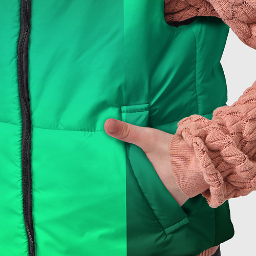 Детский жилет Яркий зеленый градиентный комбинированный фон / 3D-Светло-серый – фото 5