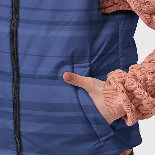 Детский жилет Синий простые полосы / 3D-Светло-серый – фото 5