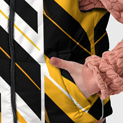 Детский жилет Black and yellow stripes on a white background, цвет: 3D-черный — фото 2