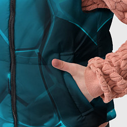 Детский жилет Неоновые холодные голубые плиты в разломе, цвет: 3D-светло-серый — фото 2