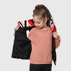 Детский жилет Red and white lines on a black background, цвет: 3D-черный — фото 2