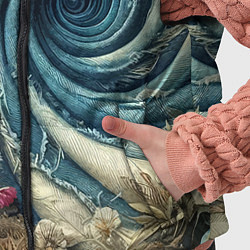 Детский жилет Джинсовая воронка нитки и цветы - нейросеть, цвет: 3D-красный — фото 2