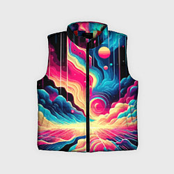 Детский жилет Neon space fantasy - ai art, цвет: 3D-красный