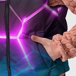 Детский жилет Голубые и розовые неоновые плиты в разломе, цвет: 3D-красный — фото 2