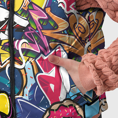 Детский жилет Буква т в граффити / 3D-Светло-серый – фото 5