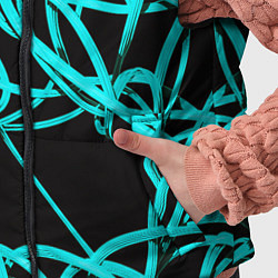 Детский жилет Ярко голубые линии, цвет: 3D-черный — фото 2