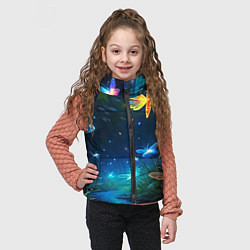 Детский жилет Сказочный лес - бабочки, цвет: 3D-черный — фото 2