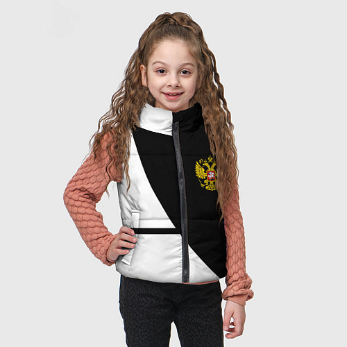 Детский жилет Герб РФ текстура спорт / 3D-Красный – фото 3