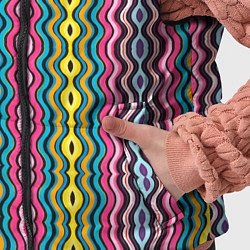 Детский жилет Абстрактные разноцветные вертикальные полосы, цвет: 3D-черный — фото 2