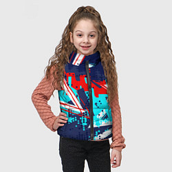 Детский жилет Яркий абстрактный узор для спорта, цвет: 3D-черный — фото 2