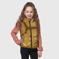 Детский жилет Золотые неоновые плиты в разломе, цвет: 3D-светло-серый — фото 2