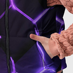 Детский жилет Темные фиолетовые неоновые плиты в разломе, цвет: 3D-светло-серый — фото 2