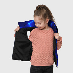 Детский жилет Текстура темных синих неоновые плиты, цвет: 3D-черный — фото 2