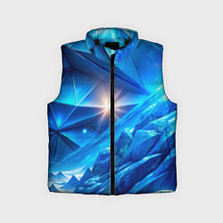Детский жилет Синяя объемная абстракция со вспышкой, цвет: 3D-черный