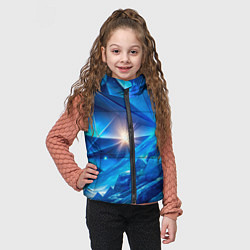 Детский жилет Синяя объемная абстракция со вспышкой, цвет: 3D-черный — фото 2