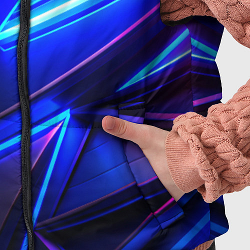 Детский жилет Яркие неоновые геометрические линии / 3D-Светло-серый – фото 5