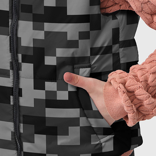 Детский жилет Камуфляжные пиксели блэк / 3D-Светло-серый – фото 5