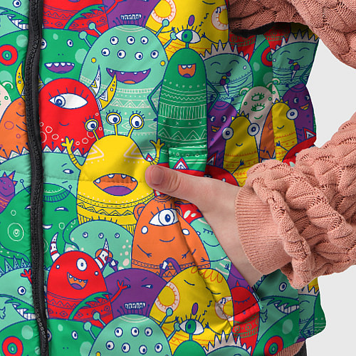 Детский жилет Разноцветные монстрики / 3D-Светло-серый – фото 5