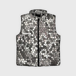 Детский жилет Серо-розовый паттерн мозаика, цвет: 3D-черный