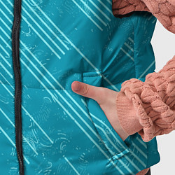 Детский жилет Абстракция светлые линии на зеленом фоне, цвет: 3D-черный — фото 2