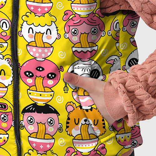 Детский жилет Детишки и зверушки едят рамен / 3D-Черный – фото 5