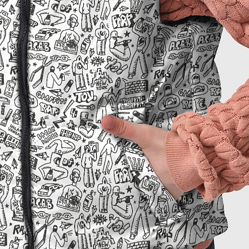 Детский жилет Дудл граффити рэперское - паттерн / 3D-Черный – фото 5