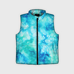 Детский жилет Абстракция тай-дай аква, цвет: 3D-светло-серый