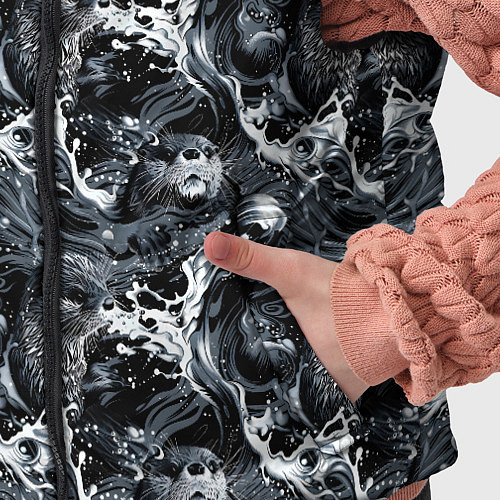 Детский жилет Выдры купаются в речке - паттерн / 3D-Красный – фото 5