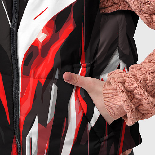 Детский жилет Красно-белый абстрактный демонический шлем / 3D-Черный – фото 5