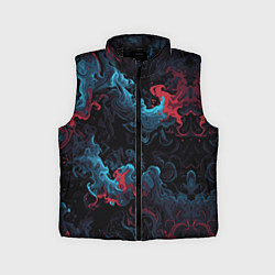 Детский жилет Цветные клубы дыма, цвет: 3D-черный