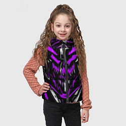 Детский жилет Фиолетово-белое абстрактное лицо на чёрном фоне, цвет: 3D-светло-серый — фото 2